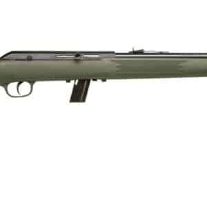Savage Model 64F .22 LR rifle with green synthetic stock and 10-round detachable magazine
