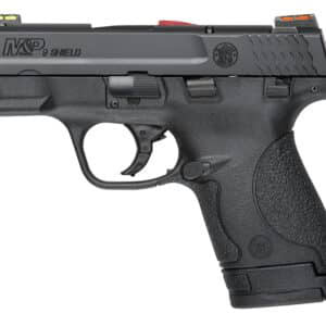 Smith & Wesson M&P9 Shield Hi-Viz 9mm 3.1in compact pistol, black polymer frame