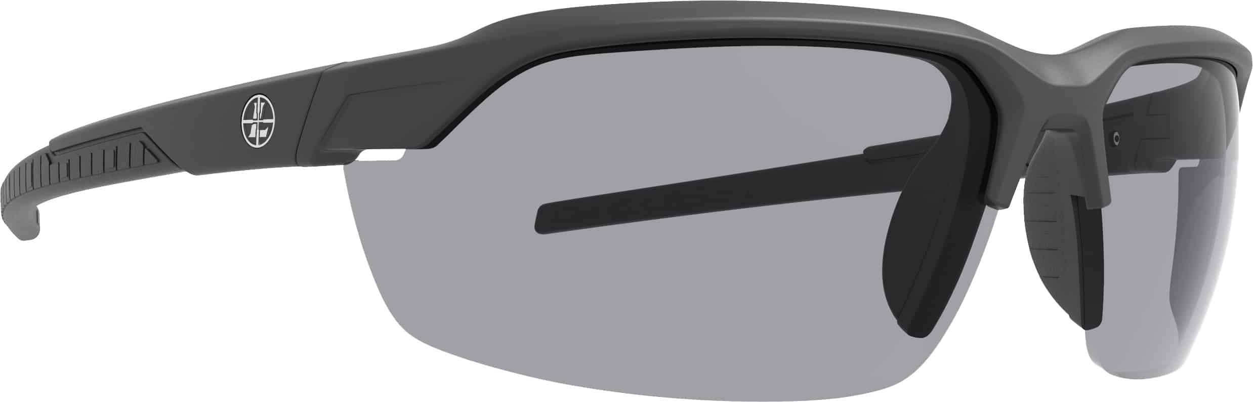 Leupold Tracer shooting glasses matte black with shadow grey, yellow, and clear lenses