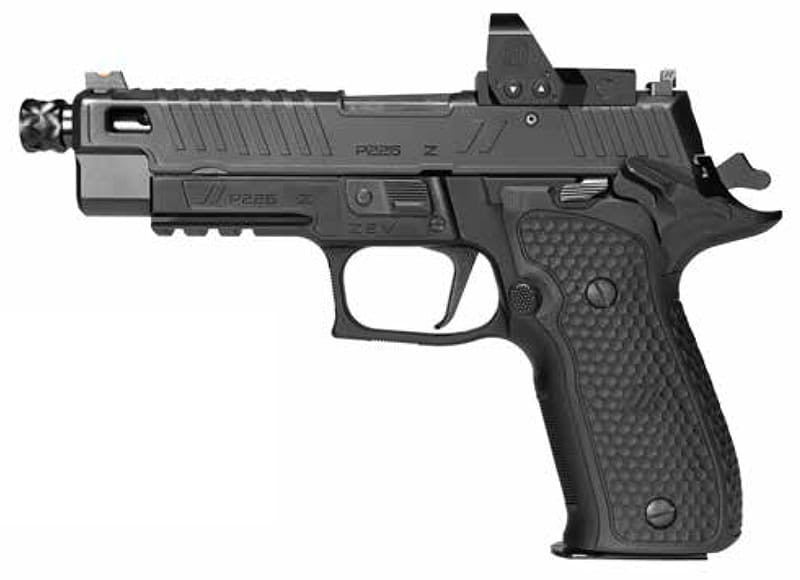 SIG SAUER P226 Zev 9mm pistol with ROMEO1 Pro and Black G10 Zev grips