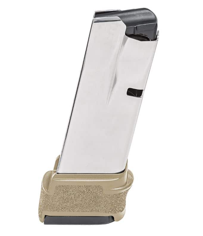 Springfield Armory Hellcat 15-round 9mm magazine with Flat Dark Earth extended floorplate