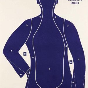 Champion B21-E police silhouette paper target, blue silhouette, pack of 100