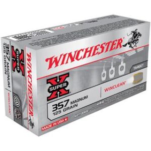 Winchester Super-X .357 Magnum 125 gr Winclean ammunition box, 50 rounds