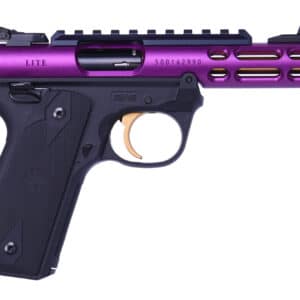 Ruger MKIV 22/45 LT .22 LR pistol purple anodized upper with gold barrel and trigger