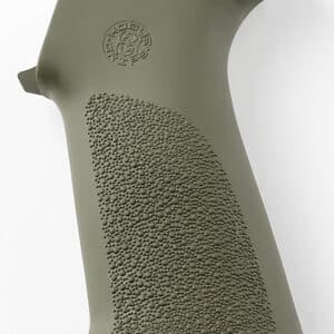 Hogue OverMolded AR-15 beavertail grip in OD Green with cobblestone finish