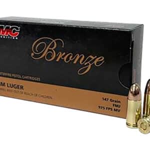 PMC Bronze 9mm Luger 147gr FMJ 50rd box ammunition