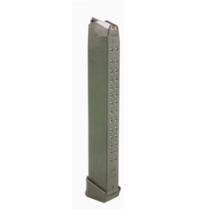Glock Gen5 33-round 9mm magazine OD Green with orange follower