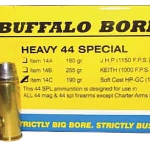 Buffalo Bore Heavy Strictly Business .44 S&W Special 190gr Soft Cast Hollow Point 20 per box
