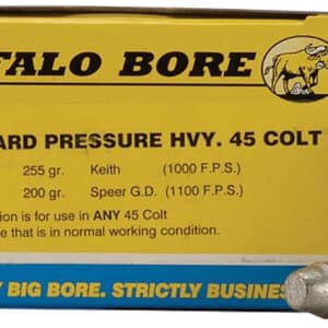 Buffalo Bore .45 Long Colt 255gr Gas Checked Soft Cast ammunition 20-per-box