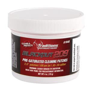 Traditions A1940 Blackout Cleaning Patches 45/54 Cal Muzzleloader 2.5" Cotton 100 Per Jar