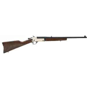 Henry H015B-357 single-shot rifle with 22-inch blued barrel, polished brass receiver and walnut stock