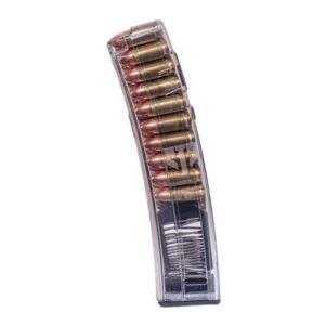ETS Group HK MP5 20-round 9mm Carbon Smoke polymer magazine with translucent body