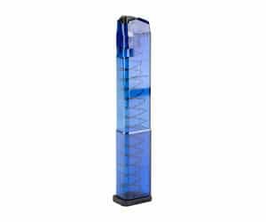 ETS Group GLK18G2BLU blue polymer extended magazine for Glock 9mm pistols