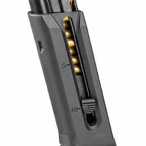 FN 502 .22 LR 10-round magazine, black polymer body with blued steel feed lips