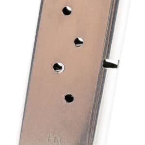 FN 503 9mm 6-round stainless steel magazine with black baseplate