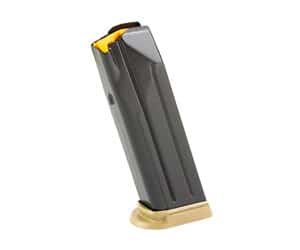 FN 509 17-round 9mm magazine, stainless steel body, Flat Dark Earth baseplate
