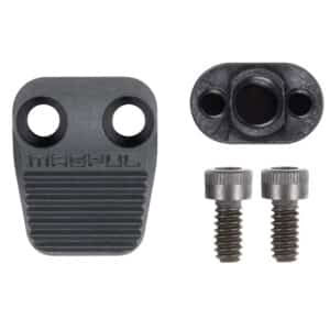 Magpul Enhanced AR Magazine Release black anodized aluminum on AR receiver