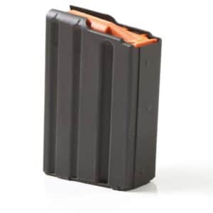ASC 10-round stainless steel AR-15 magazine .223/5.56 black with orange follower