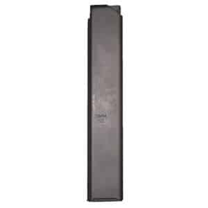 ASC AR Family 9mm 32rd stainless steel magazine, black body with orange follower