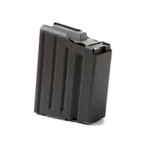 SR25/DPMS .308 10-round stainless magazine with Marlube finish and black polymer follower