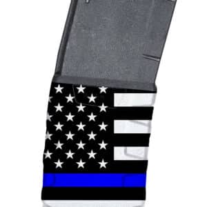 Mission First Tactical Extreme Duty 30rd polymer AR-15 magazine with Blue Line Flag finish