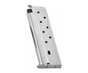 Classic 9-round stainless steel 10mm magazine for 1911 pistols, silver finish