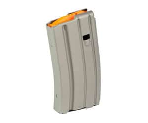 DuraMag 20rd AR-15 aluminum magazine gray with orange follower