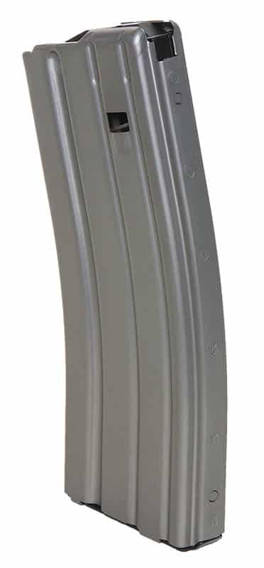 DuraMag Speed 30rd gray aluminum AR-15 magazine with black follower