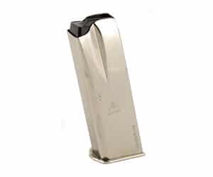 Mec-Gar 15-round nickel-plated magazine for Browning Hi-Power and Springfield SA-35 (9mm)