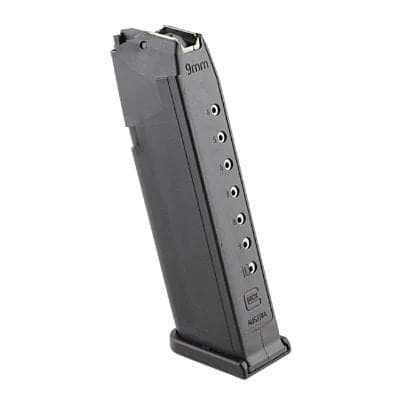 Glock Model 19 9mm 10-round factory handgun magazine in black