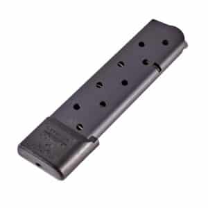 Chip Mccormick Power Mag 10rd .45 ACP 1911 magazine, stainless steel body, black fluoropolymer finish