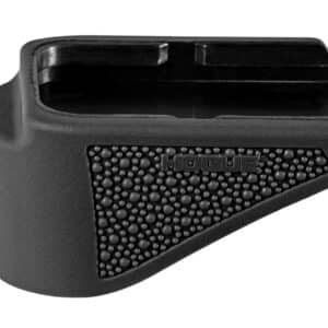 Hogue overmolded grip extension base pad for Glock 26 9mm 10-round, black
