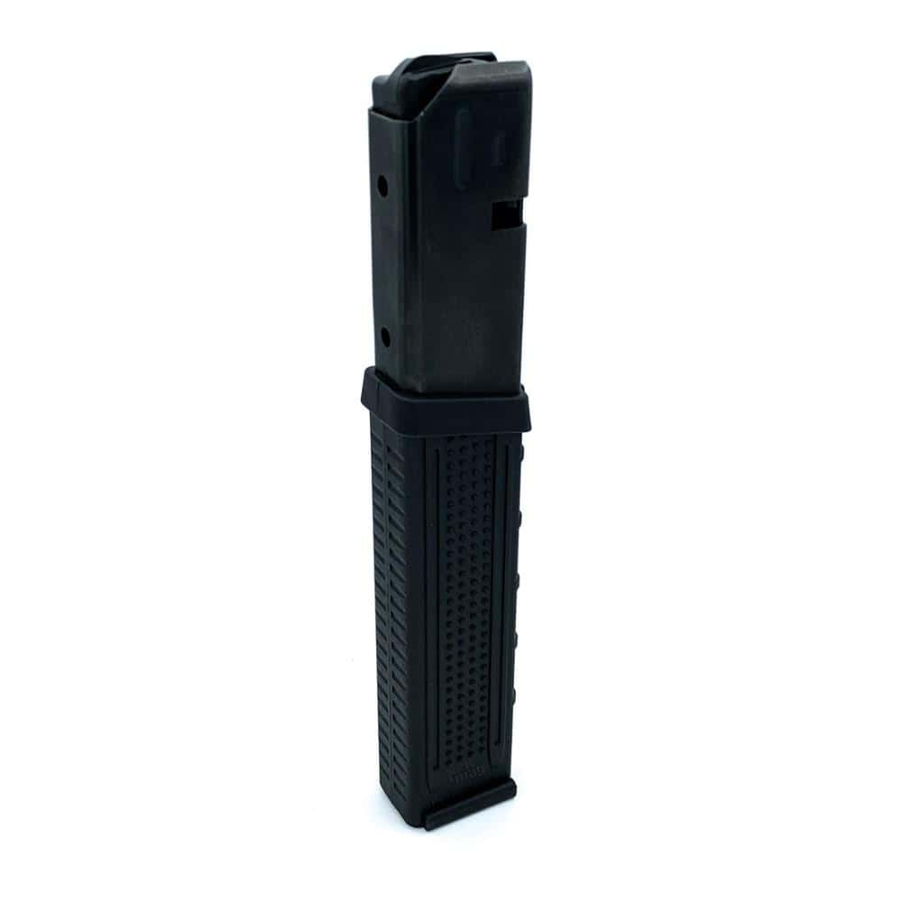 ProMag 32-round AR-15 9mm magazine showing hybrid steel upper and polymer lower housing