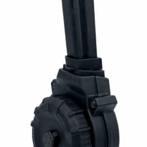 ProMag DRMA56 50-round drum magazine for Browning Hi-Power 9mm, black polymer