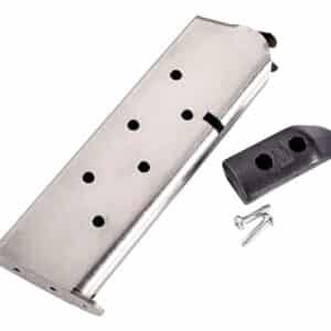 CMC Products Classic 8rd .45 ACP 1911 Government magazine, stainless steel with polymer base pad