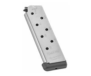 Chip McCormick Power Mag Plus 8rd .45 ACP stainless steel 1911 magazine with black base pad