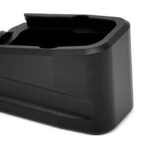 Warne Glock 43X/48 +2 magazine extension, black hardcoat anodized 6061-T6 aluminum