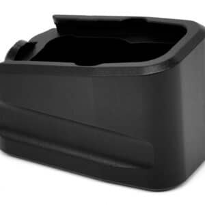 Warne +2 magazine extension for Glock 43 in hardcoat anodized black 6061-T6 aluminum