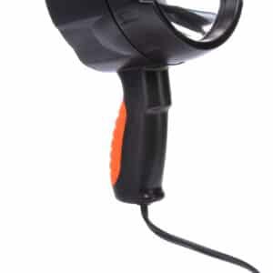 Cyclops 12V halogen handheld spotlight with black polymer housing