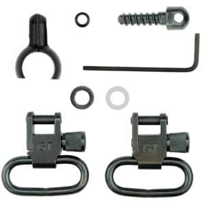 GrovTec US Inc GTSW46 Barrel Band Swivel Set Shotgun 1" Black Steel