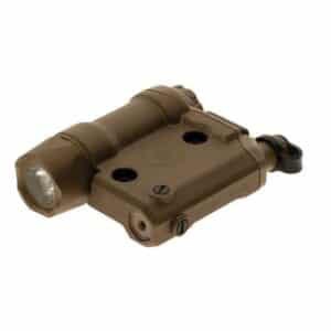 Crimson Trace Rail Master Pro CMR-301 tan green laser and white tactical light mounted on Picatinny rail