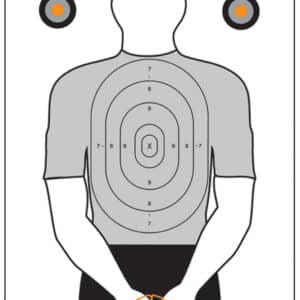 Action Target PIC12100 23x35 silhouette paper target, hanging, 100 per box, black/gray/white