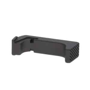 Rival Arms black anodized extended magazine release for Glock Model 43, aluminum