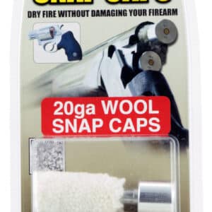 Carlsons 20 Gauge Snap Caps, aluminum with wool chamber mop, red finish, 2-pack