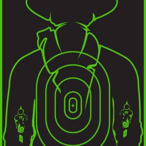 TruGlo Tru-See Gunslinger self-adhesive target 12x18 black with fluorescent green halo
