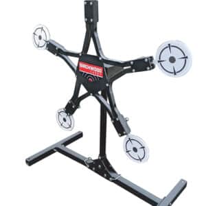 Birchwood Casey Texas Star AR500 steel plinking target, 6-inch plates, black/gray, standing 4 ft