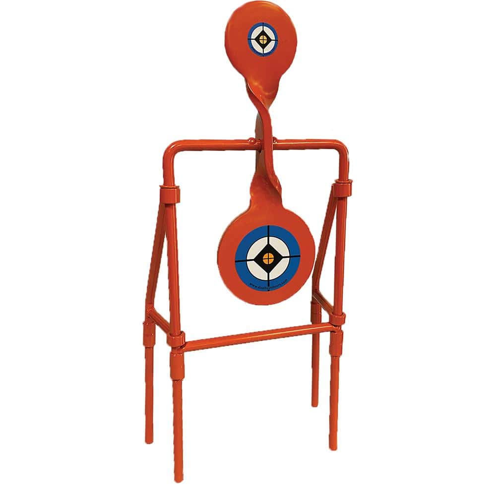 Do-All Outdoors Double Blast stacked spinning NM500 steel target with orange powder coat