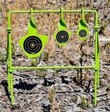 SME SMEST22 steel spinning target system for .22 caliber, black and green bullseye