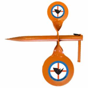 Do All Outdoors Handgun Tree Spinner steel target, double-stacked paddles, for .45 caliber