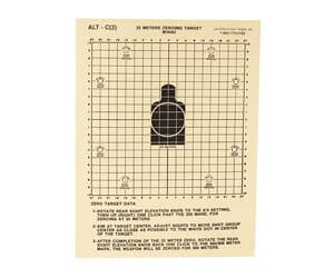 Action Target M16A2 zeroing paper target 25 meters 100 pack